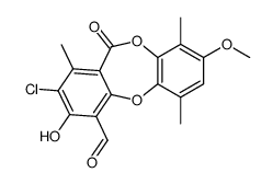 8-chloro-9-hydroxy-3-methoxy-1,4,7-trimethyl-6-oxobenzo[b][1,4]benzodioxepine-10-carbaldehyde Structure