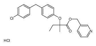 pyridin-1-ium-3-ylmethyl 2-[4-[(4-chlorophenyl)methyl]phenoxy]-2-methylbutanoate,chloride结构式