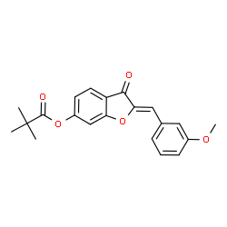 (2Z)-2-(3-methoxybenzylidene)-3-oxo-2,3-dihydro-1-benzofuran-6-yl 2,2-dimethylpropanoate Structure