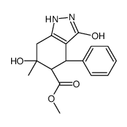 methyl (4S,5R,6S)-6-hydroxy-6-methyl-3-oxo-4-phenyl-2,4,5,7-tetrahydro-1H-indazole-5-carboxylate Structure