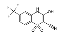 3-hydroxy-6-trifluoromethyl-4H-1,4-benzothiazine-2-carbonitrile 1,1-dioxide Structure