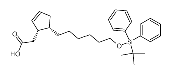 ((1S,2S)-2-[6-{(tert-butyldiphenylsilyl)oxy}hexyl]cyclopent-4-en-1-yl)acetic acid Structure