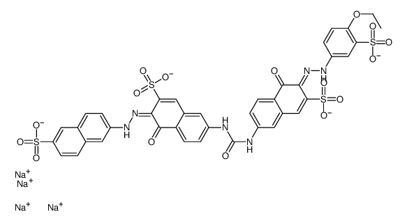 tetrasodium,(3E)-7-[[(6Z)-6-[(4-ethoxy-3-sulfonatophenyl)hydrazinylidene]-5-oxo-7-sulfonatonaphthalen-2-yl]carbamoylamino]-4-oxo-3-[(6-sulfonatonaphthalen-2-yl)hydrazinylidene]naphthalene-2-sulfonate Structure