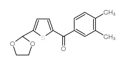 2-(3,4-DIMETHYLBENZOYL)-5-(1,3-DIOXOLAN-2-YL)THIOPHENE结构式