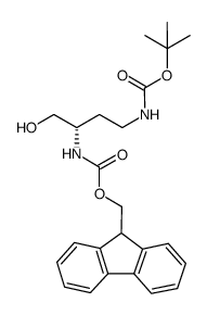 [(S)-3-(9H-fluoren-9-ylmethoxycarbonylamino)-4-hydroxybutyl]carbamic acid tert-butyl ester结构式