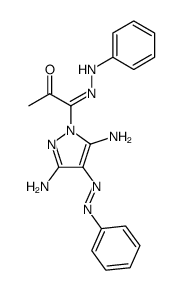 3,5-diamino-4-phenylazo-1-<α-phenylhydrazono-α-(acetyl)methyl>pyrazole结构式