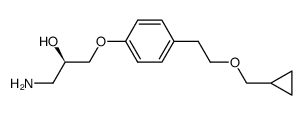 (2R)-3-<4-<2-(cyclopropylmethoxy)ethyl>phenoxy>-2-hydroxypropylamine结构式