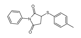 3-(4-methylphenyl)sulfanyl-1-phenylpyrrolidine-2,5-dione结构式