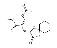 (Z)-3-Acetoxy-2-[3-oxo-1,4-dioxa-spiro[4.5]dec-(2Z)-ylidenemethyl]-acrylic acid methyl ester结构式