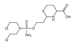 2-[2-[amino-[bis(2-chloroethyl)amino]phosphoryl]oxyethyl]-1,3-thiazinane-4-carboxylic acid结构式