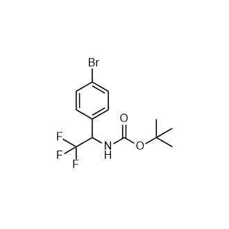 (1-(4-溴苯基)-2,2,2-三氟乙基)氨基甲酸叔丁酯结构式