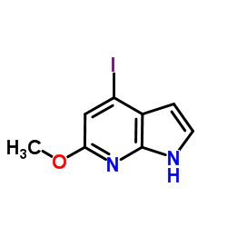 4-Iodo-6-methoxy-1H-pyrrolo[2,3-b]pyridine结构式