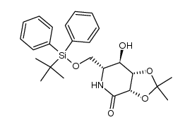 (3aS,6R,7R,7aS)-6-(((tert-butyldiphenylsilyl)oxy)methyl)-7-hydroxy-2,2-dimethyltetrahydro-[1,3]dioxolo[4,5-c]pyridin-4(3aH)-one Structure