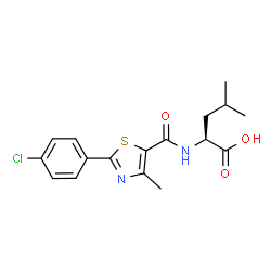 N-{[2-(4-Chlorophenyl)-4-methyl-1,3-thiazol-5-yl]carbonyl}-L-leucine结构式