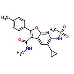 5-cyclopropyl-N-methyl-6-(methylsulfonamido)-2-(p-tolyl)furo[2,3-b]pyridine-3-carboxamide结构式