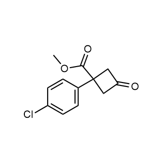 1-(4-氯苯基)-3-氧代环丁烷-1-羧酸甲酯结构式