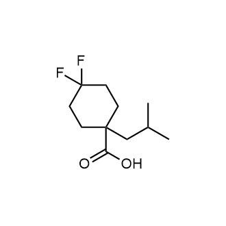 4,4-Difluoro-1-(2-methylpropyl)cyclohexane-1-carboxylicacid Structure