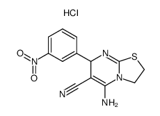 5-Amino-7-(3-nitro-phenyl)-2,3-dihydro-7H-thiazolo[3,2-a]pyrimidine-6-carbonitrile; hydrochloride结构式