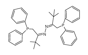 N,N'-Bis-[1-[(diphenylphosphanyl)-methyl]-2,2-dimethyl-prop-(Z)-ylidene]-hydrazine Structure