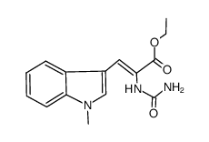 (Z)-3-(1-Methyl-1H-indol-3-yl)-2-ureido-acrylic acid ethyl ester结构式