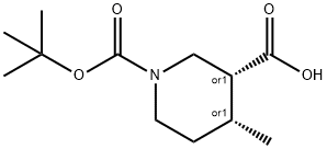 (3R,4R)-Rel-1-[(tert-butoxy)carbonyl]-4-methylpiperidine-3-carboxylic acid structure