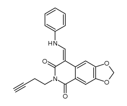 4-(anilinomethylene)-2-(3-butynyl)-6,7-(methylenedioxy)-1,2,3,4-tetrahydroisoquinoline-1,3-dione结构式