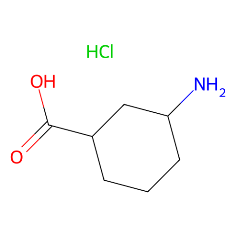 (1R,3S)-3-aminocyclohexane-1-carboxylic acid hydrochloride Structure