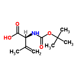 (2S)-2-[叔丁氧羰基]氨基-3-甲基-3-丁烯酸结构式