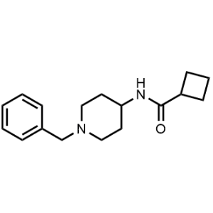 N-(1-苄基哌啶-4-基)环丁烷甲酰胺结构式