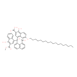 1-hydroxy-4-[1-[4-hydroxy-3-(methoxycarbonyl)-1-naphthyl]-3-oxo-1H,3H-naphtho[1,8-cd]pyran-1-yl]-6-(octadecyloxy)-2-naphthoic acid Structure