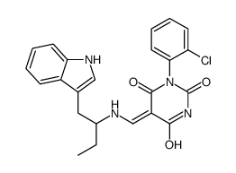 1-(2-chlorophenyl)-5-[[1-(1H-indol-3-yl)butan-2-ylamino]methylidene]-1,3-diazinane-2,4,6-trione Structure