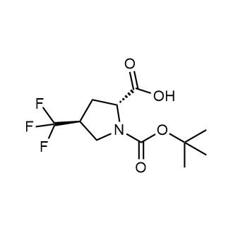 (2R,4S)-1-(叔丁氧羰基)-4-(三氟甲基)吡咯烷-2-羧酸结构式