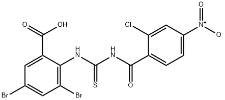 3,5-dibromo-2-[[[(2-chloro-4-nitrobenzoyl)amino]thioxomethyl]amino]-benzoic acid picture