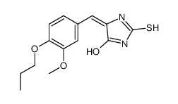 (5E)-5-[(3-methoxy-4-propoxyphenyl)methylidene]-2-sulfanylideneimidazolidin-4-one结构式