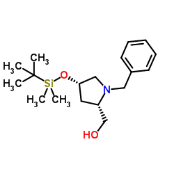 ((2S,4S)-1-苄基-4-((叔丁基二甲基硅烷基)氧基)吡咯烷-2-基)甲醇结构式