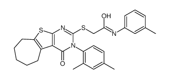 2-[[3-(2,4-dimethylphenyl)-4-oxo-6,7,8,9-tetrahydro-5H-cyclohepta[2,3]thieno[2,4-b]pyrimidin-2-yl]sulfanyl]-N-(3-methylphenyl)acetamide Structure