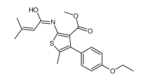 methyl 4-(4-ethoxyphenyl)-5-methyl-2-(3-methylbut-2-enoylamino)thiophene-3-carboxylate结构式