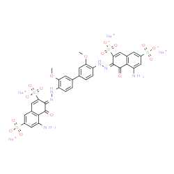 tetralithium 3,3'-[(3,3'-dimethoxy[1,1'-biphenyl]-4,4'-diyl)bis(azo)]bis[5-amino-4-hydroxynaphthalene-2,7-disulphonate] Structure