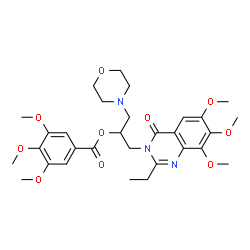 Benzoic acid,3,4,5-trimethoxy-,1-[(2-ethyl-6,7,8-trimethoxy-4-oxo-3(4H)-quinazolinyl)methyl]-2-(4-morpholinyl)ethyl ester (9CI) structure