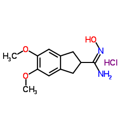 2,3-dihydro-N-hydroxy-5,6-dimethoxy-1H-indene-2-carboxamidine monohydrochloride结构式