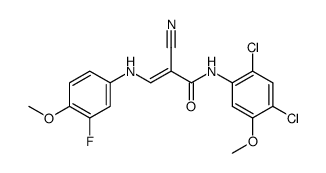 2-cyano-N-(2,4-dichloro-5-methoxyphenyl)-3-[(3-fluoro-4-methoxyphenyl)amino]-2-propenamide Structure