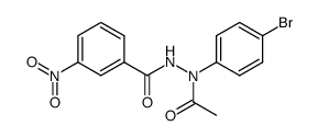 N-acetyl-N-(4-bromo-phenyl)-N'-(3-nitro-benzoyl)-hydrazine结构式