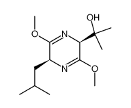 (3S,6S)-3,6-Dihydro-3-(1-hydroxy-1-methylethyl)-6-isobutyl-2,5-dimethoxypyrazin结构式