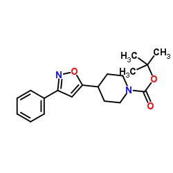 2-Methyl-2-propanyl 4-(3-phenyl-1,2-oxazol-5-yl)-1-piperidinecarboxylate Structure