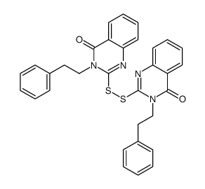 2-[[4-oxo-3-(2-phenylethyl)quinazolin-2-yl]disulfanyl]-3-(2-phenylethyl)quinazolin-4-one Structure