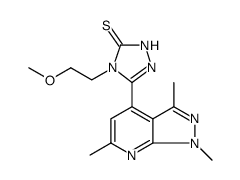 3H-1,2,4-Triazole-3-thione, 2,4-dihydro-4-(2-methoxyethyl)-5-(1,3,6-trimethyl-1H-pyrazolo[3,4-b]pyridin-4-yl) Structure