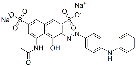 5-acetamido-3-[[4-(anilino)phenyl]azo]-4-hydroxynaphthalene-2,7-disulphonic acid, sodium salt结构式