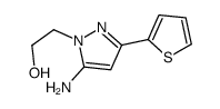 2-(5-amino-3-thiophen-2-ylpyrazol-1-yl)ethanol Structure