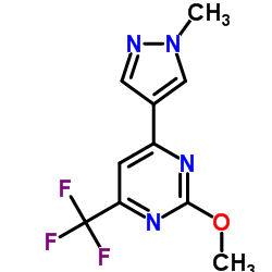 2-METHOXY-4-(1-METHYL-1H-PYRAZOL-4-YL)-6-TRIFLUOROMETHYL-PYRIMIDINE Structure