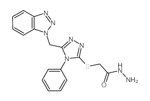 2-{[5-(1H-1,2,3-Benzotriazol-1-ylmethyl)-4-phenyl-4H-1,2,4-triazol-3-yl]thio}acetohydrazide Structure